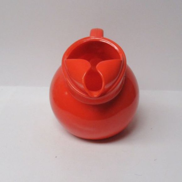 Anchor Hocking Fired On Orange RAINBOW 5 1/2 Tilt Ball Ice Lip Juice Jug Pitcher - Picture 3 of 5